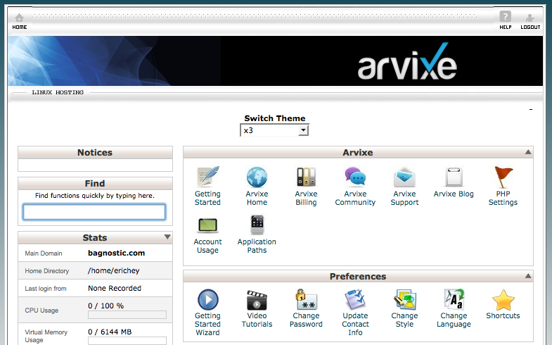 arvixe cpanel