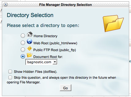 Choose the document root