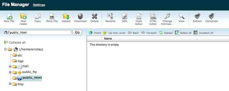 Empty directory