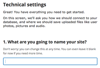 Give your site a name