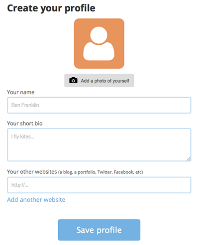 Create your profile